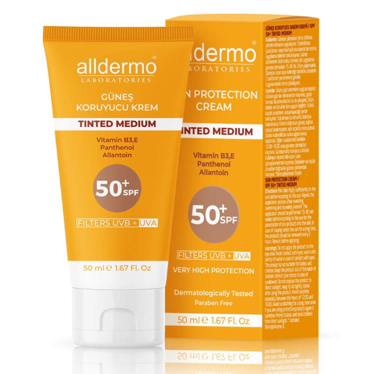 Alldermo Medium 50 ml 50 Faktör Renkli Güneş Kremi - 1