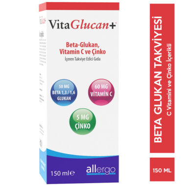 Allergo VitaGlucan Beta Glucan Vitamin Şurup 150 ml Beta Glukan Takviyesi - VitaGlucan+