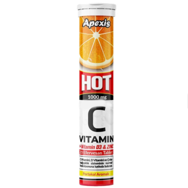 Apexis Vitamin C Çinko Hot Efervesan 20 Tablet - Apexis