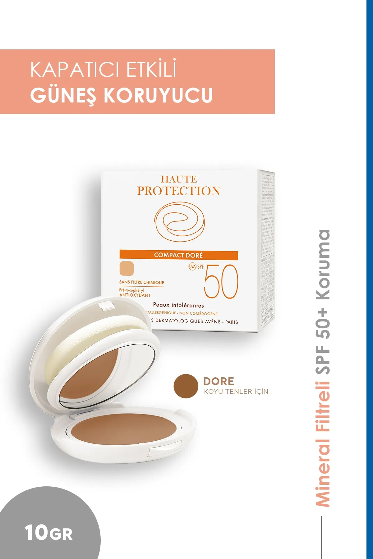 Avene Spf 50 Compact Teintee Dore Koyu Renkli Güneş Koruyucu Fondoten - Eau Thermale Avene