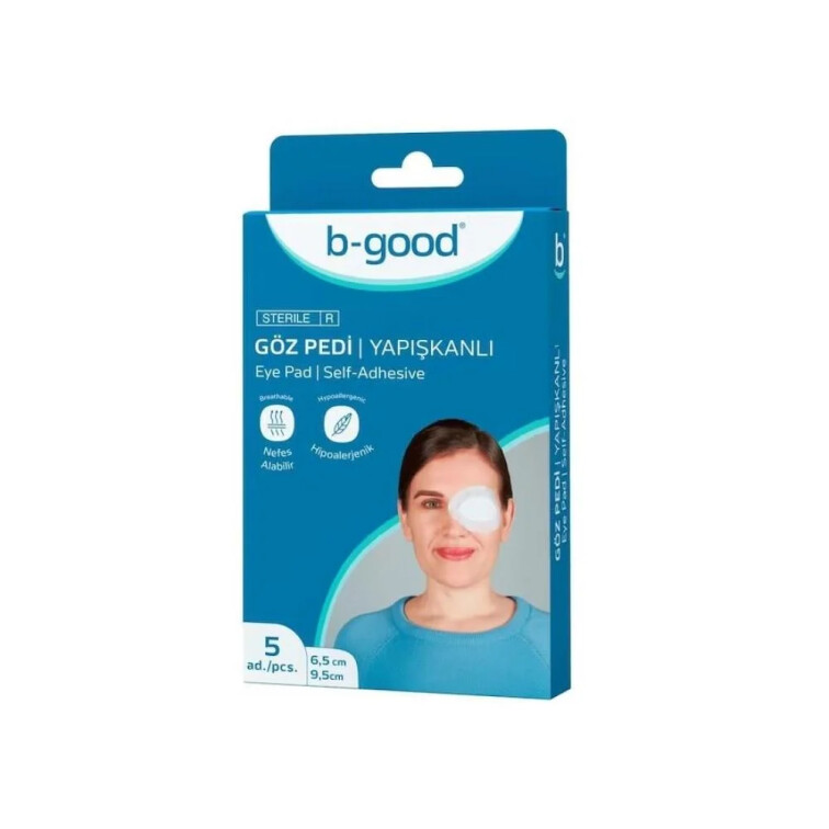 B-Good Göz Pedi Yapışkanlı 6,5cm x 9,5cm 5li - B-good