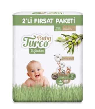 Baby Turco Doğadan 4 Numara Maxi 82'li Bebek Bezi - Baby Turco