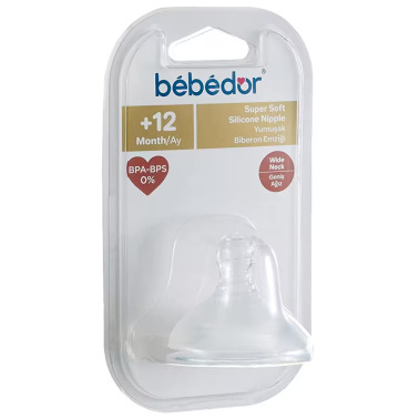 Bebedor Silikon Yumuşak Biberon Emziği 12+ Geniş Ağız - Bebedor