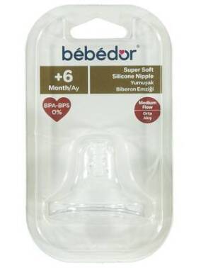 Bebedor Silikon Yumuşak Biberon Emziği 6+ Orta Akış 332 - Bebedor