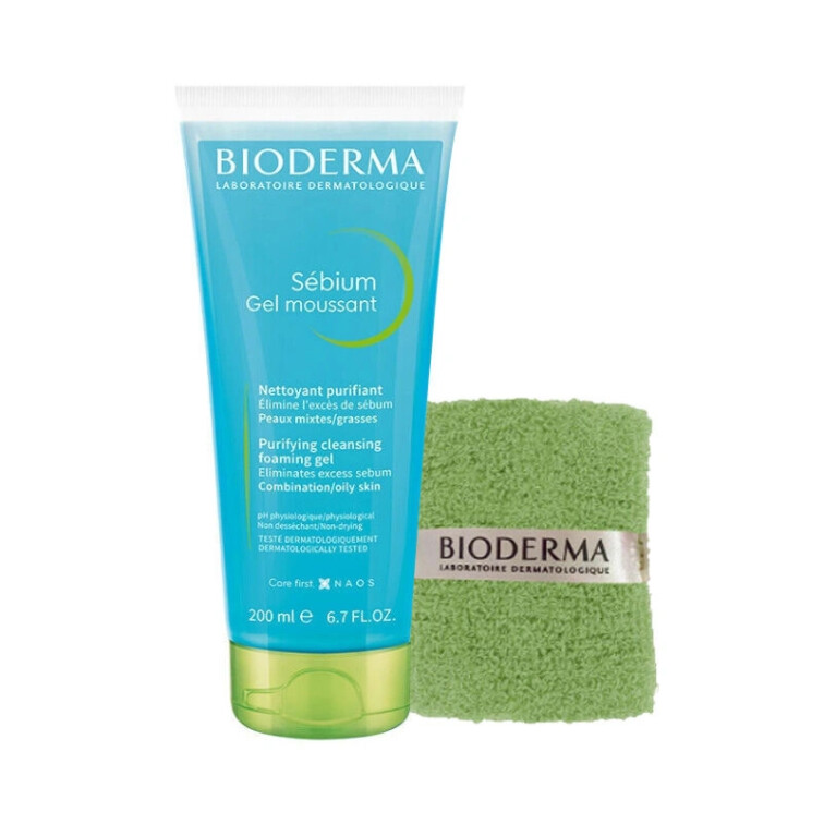 Bioderma Sebium Foaming Temizleme Jeli 200 ml + Bilek Havlusu Hediye - Bioderma
