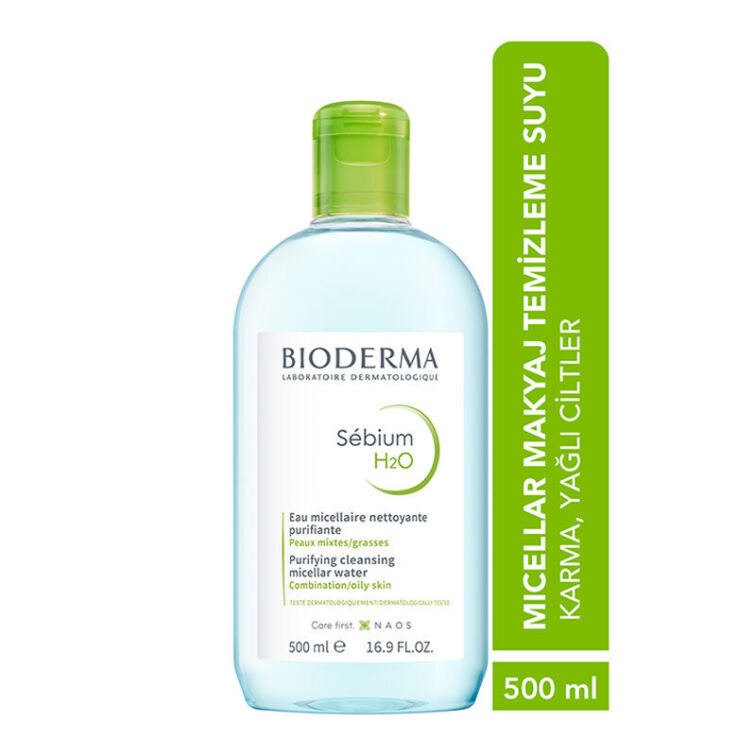 Bioderma Sebium H2O Yüz ve Makyaj Temizleme Suyu 500 ml - 1