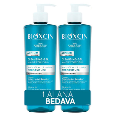 Bioxcin Acnium Sebum Dengeleyici Yüz Yıkama Jeli 500 ml + 500 ml Avantaj Paket - Bioxcin