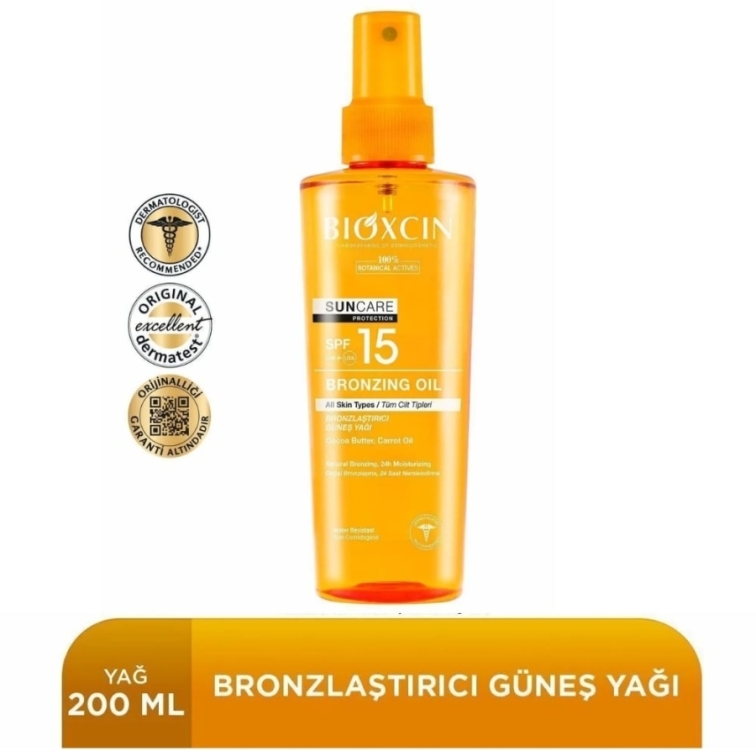 Bioxcin Sun Care 200 ml 15 Faktör Bronzlaştırıcı Yağ - 1