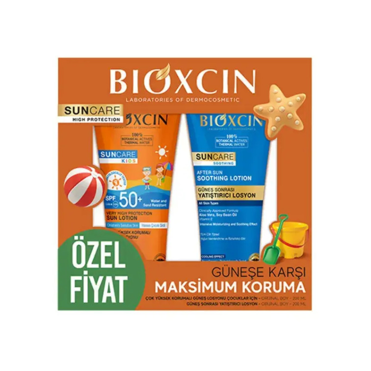 Bioxcin Sun Care Çok Yüksek Korumalı Çocuk Güneş Bakım Seti SPF50+ 200 ML + After Sun Losyon 200 ML - Bioxcin