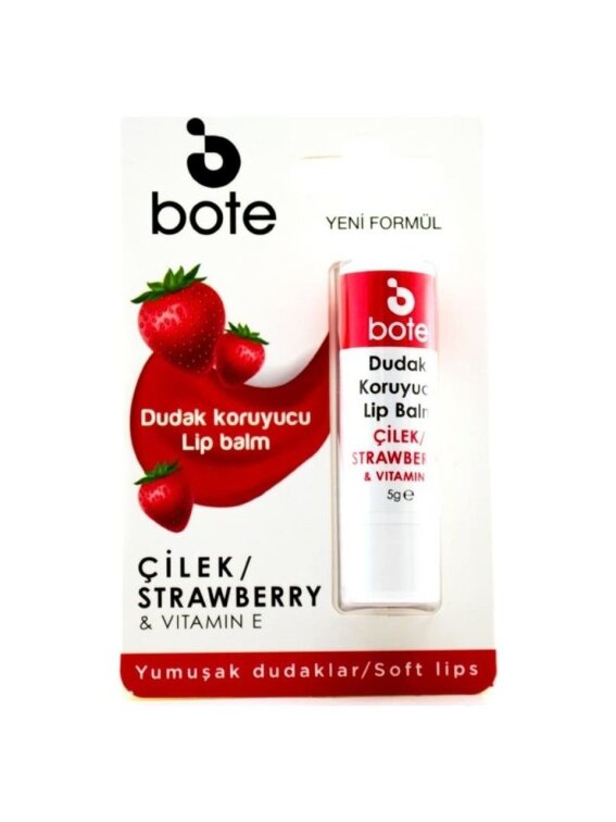 Bote Lip Balm Çilek Aromalı 5 gr Dudak Koruyucu - 1