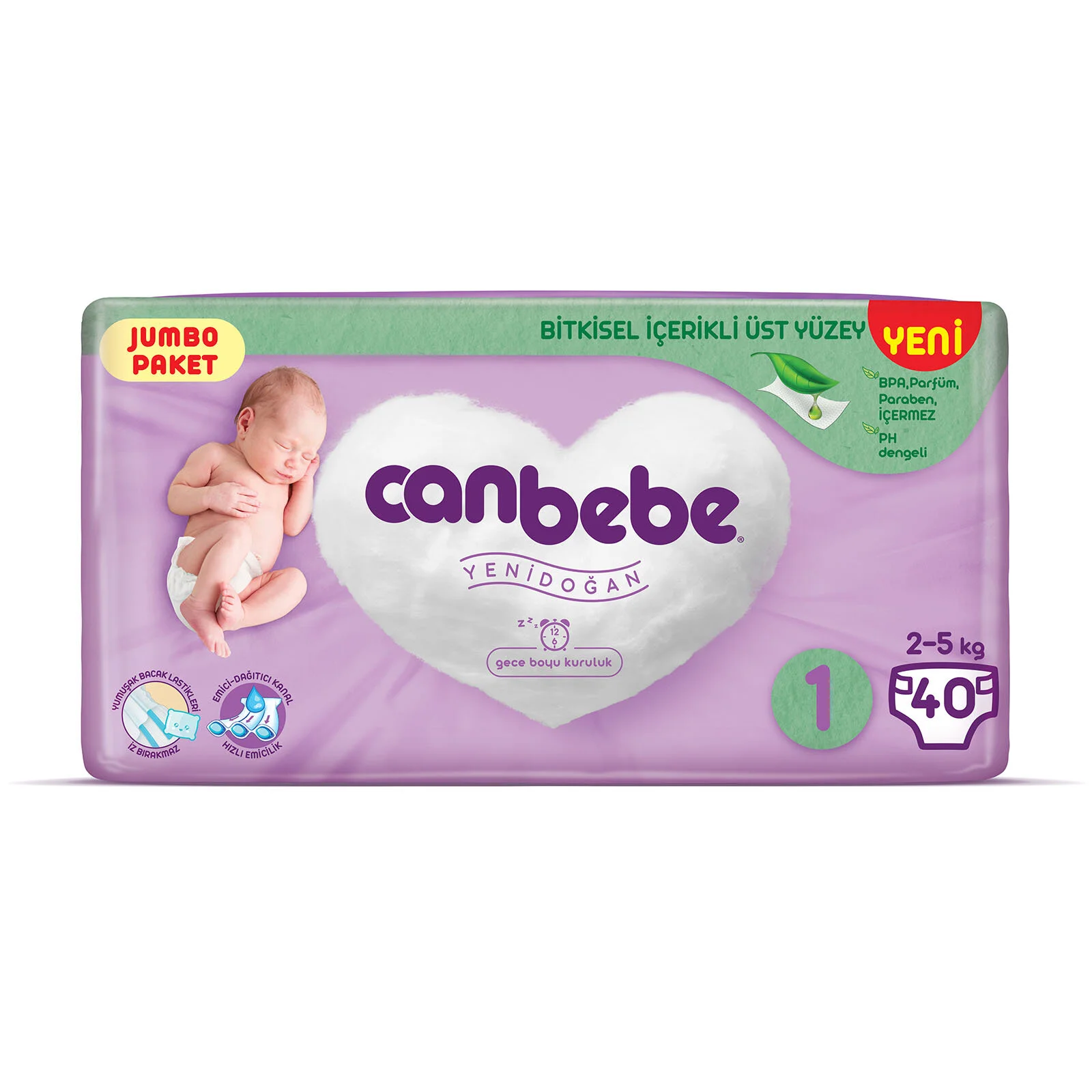 Canbebe Klasik Bebek Bezi Yeni Doğan No: 1 40'lı - canbebe