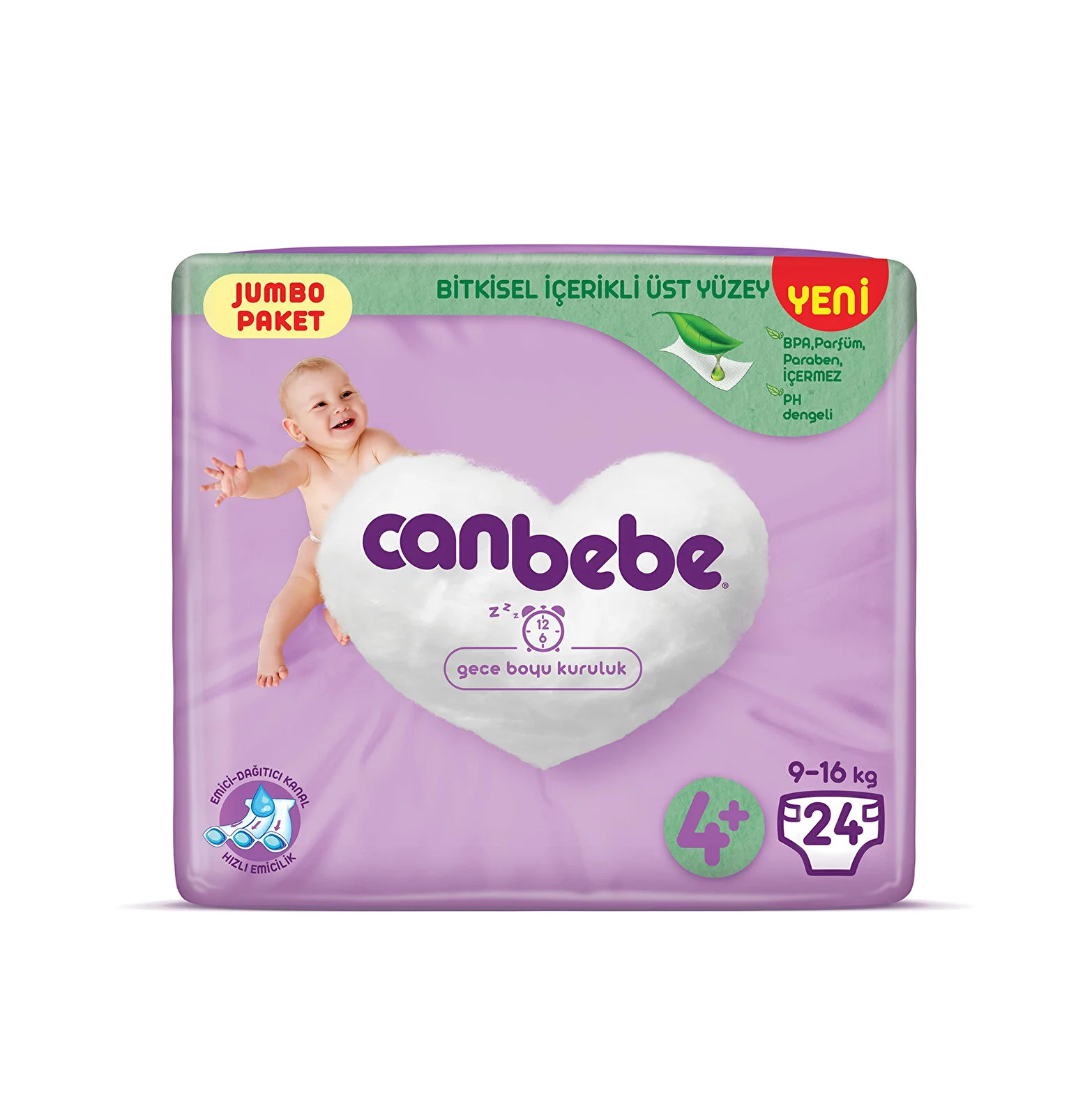 Canbebe Bebek Bezi Jumbo Paket 9-16 kg No: 4 24'lü - canbebe