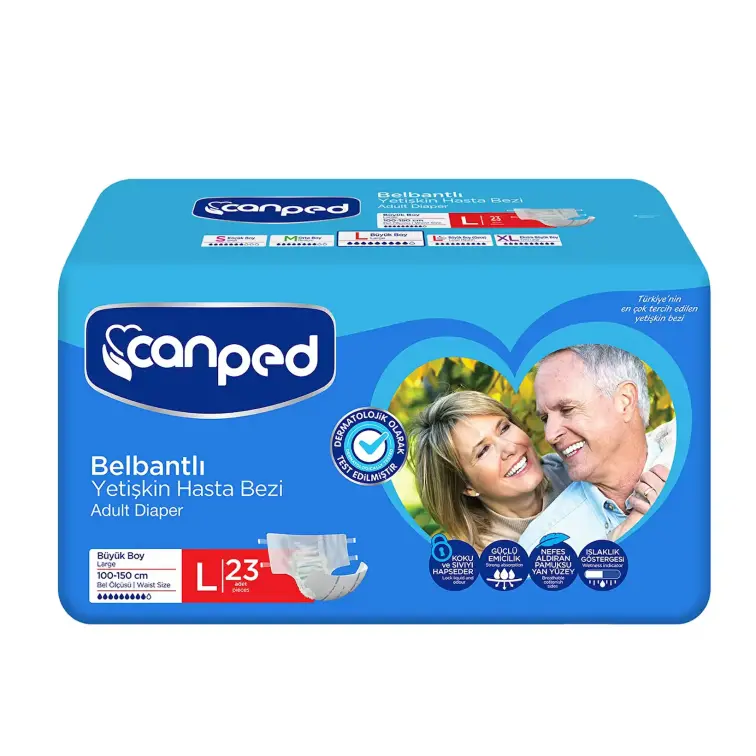 Canped Belbantlı Hasta Bezi Büyük Boy Large 23 Adet - 1