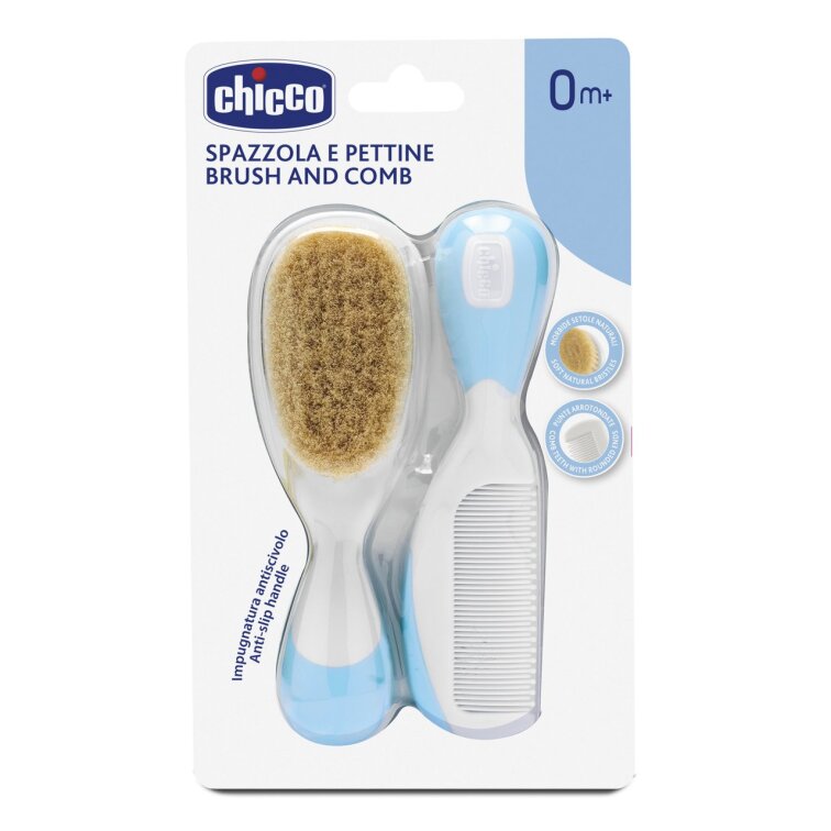 Chicco Fırça ve Tarak Seti 0 Ay+ Mavi - 1