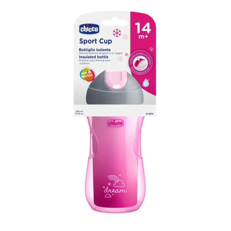 Chicco Isı Yalıtımlı Pipetli Spor Bardak Kız-14m+ - Chicco