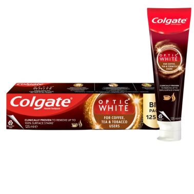 Colgate Optic White Kahve Çay ve Tütün Kullananlar için Beyazlatıcı 125 ml Florürlü Diş Macunu - Colgate