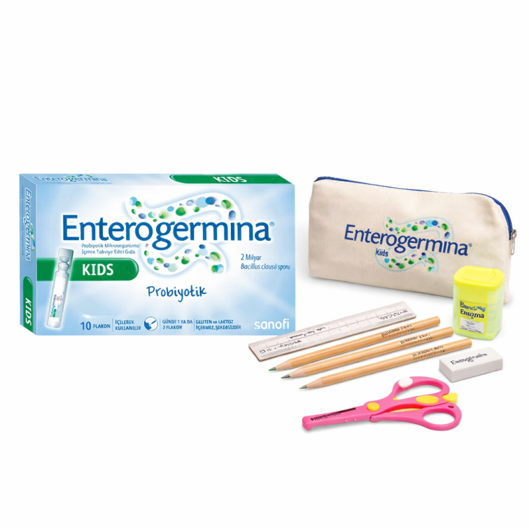 Enterogermina Kids Probiyotik 10 Flakon + Kalemlik Kırtasiye Seti Hediyeli - 1