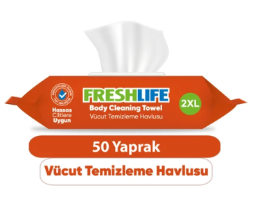 Freshlife Vücut Temizleme Havlusu 50'li Beyaz Sabun Kokulu - Freshlife