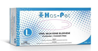 Haspet Beyaz Vinil Eldiven Large 100 lü - Haspet