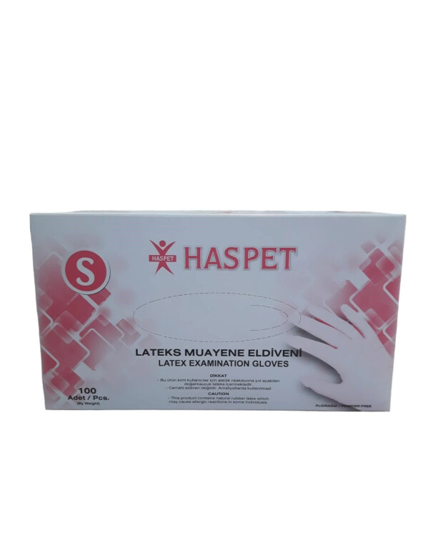 Haspet Latex Pudrasız Eldiven Small 100'lü - Haspet
