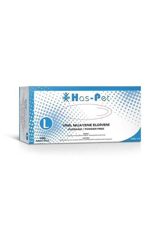 Haspet Vinil Muayene Eldiveni Pudrasız L-100 lü - Haspet