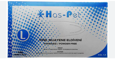 Haspet Vinil Muayene Eldiveni Pudrasız Large 100'lü - Haspet