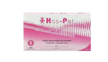 Haspet Vinil Pudrasız Muayene Eldiveni Small 100 Adet - Haspet