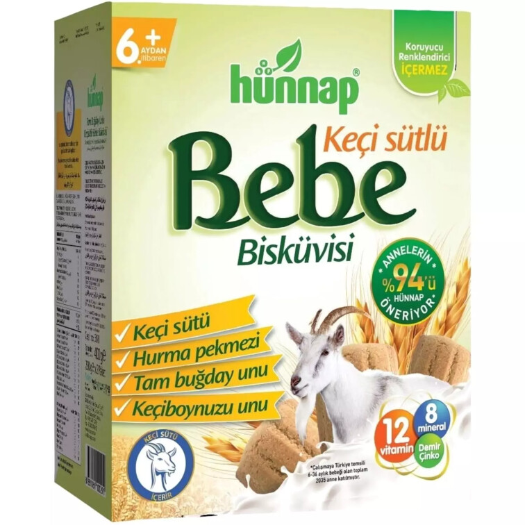 Hünnap Bebe Bisküvisi Keçi Sütlü 400GR - Hünnap