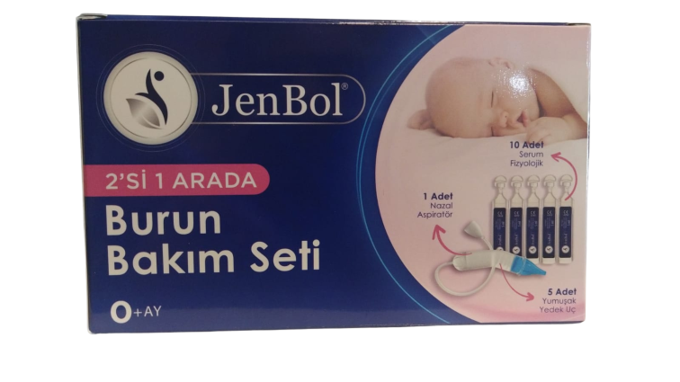 Jenbol Baby Burun Bakım Seti 10 Flakon Serum Fizyolojik 5 Yedek Uç 1 Aspiratör - 1