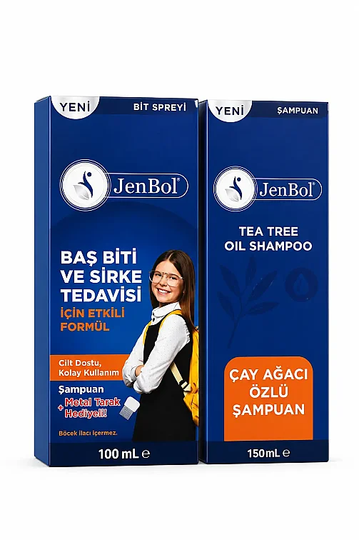 Jenbol Set - Bit Spreyi 100 ml + Çayağacı Şampuan 150 ml - Çelik Tarak Hediyeli - 1