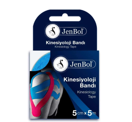 Jenbol Kinesiology Tape Ağrı Bandı 5 cm x 5 m - Mavi - 1