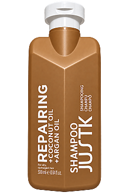 JustK Hindistan Cevizi Yağı ve Argan Yağı İçeren Onarıcı Şampuan – 300 ml - JUSTK