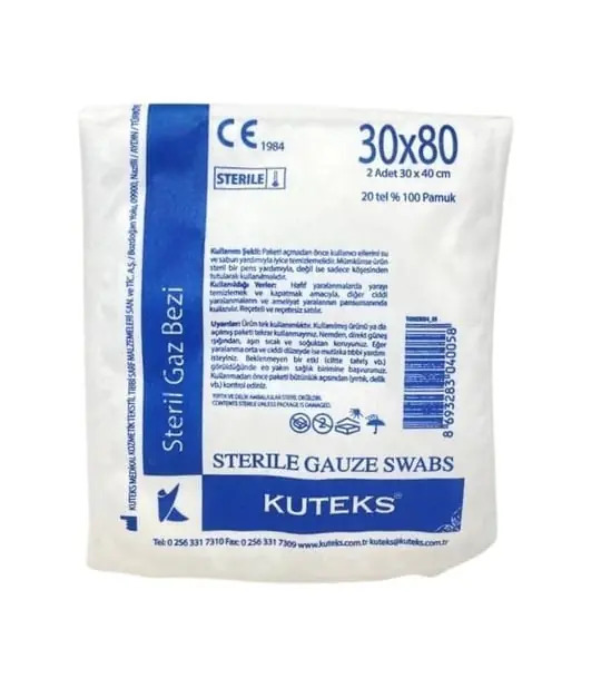 Kuteks Steril Gazlı Bez 30 x 80 cm - Kuteks