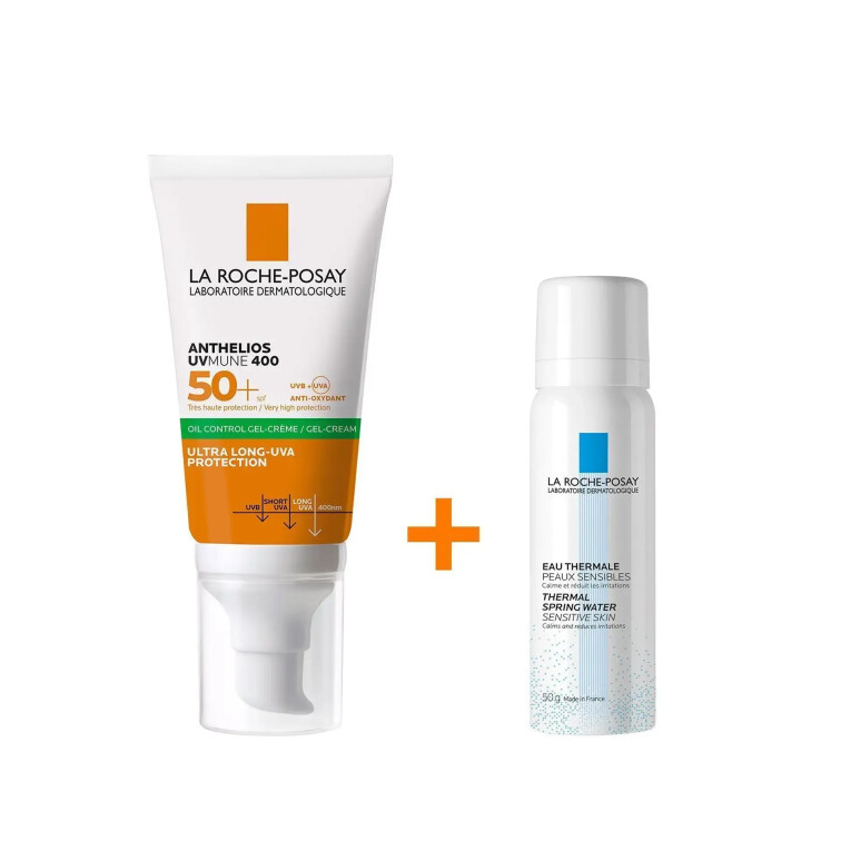 La Roche Posay Anthelios Oil Control Gel Cream Spf50+ Yağlı Ciltler İçin Yüz Güneş Kremi 50ml & Termal Su 50ML - La Roche Posay