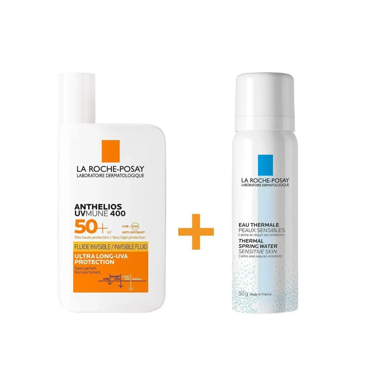 La Roche Posay Güneş Koruyucu Cilt Bakım Seti: Anthelios Uvmune Yüz Güneş Kremi 50ML & Termal Su 50ML - La Roche Posay