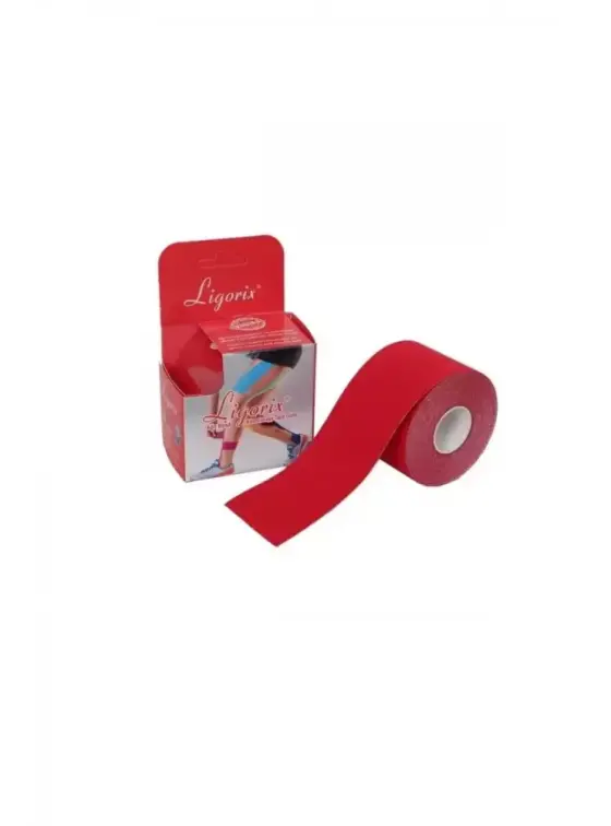 Ligorix Kinesio Tape Ağrı Bandı 5cm x 5m - Kırmızı - 1