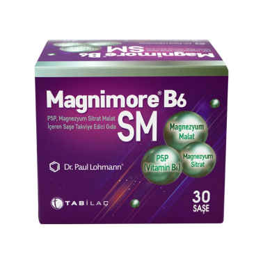 Magnimore B6SM Magnezyum Sitrat Malat Takviye Edici Gıda 30 Saşe - MAGNİMORE