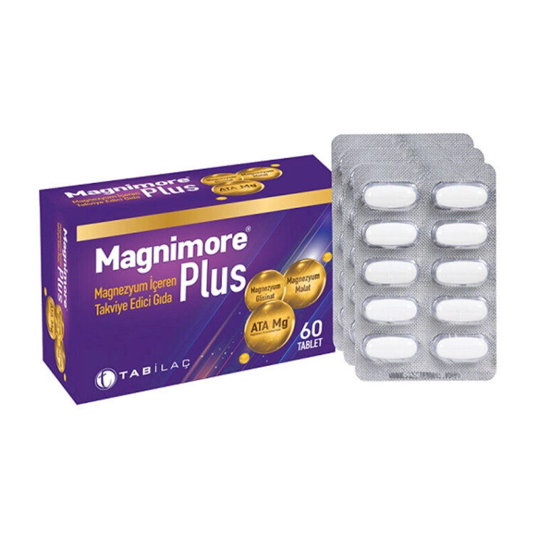 Magnimore Plus Magnezyum İçeren Takviye Edici Gıda 60 Kapsül - Tab İlaç