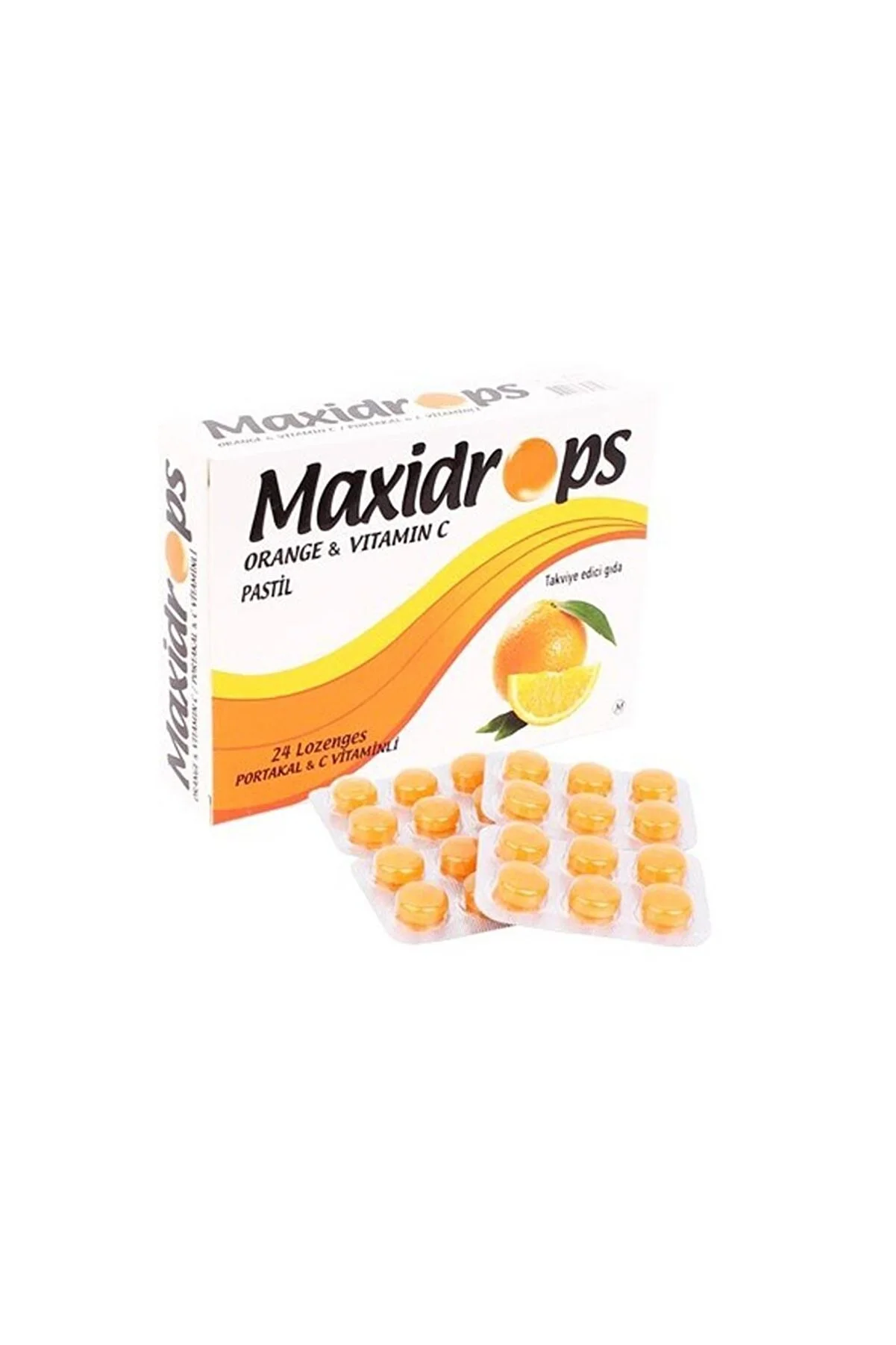 Maxidrops Pastil Portakal ve C Vitamini 24'lü - Maxidrops