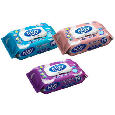 May Soft Islak Havlu 90'lı 3 Paket - May Soft