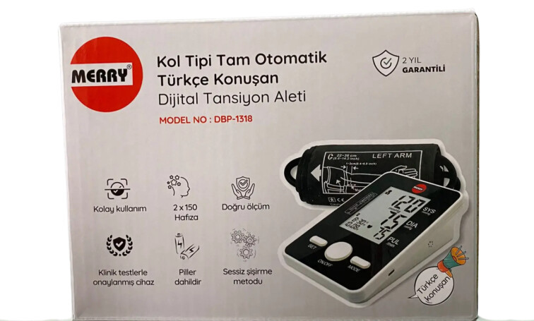 Merry Dbp-1318 Kol Tipi Türkçe Konuşan Dijital Tansiyon Aleti - Merry