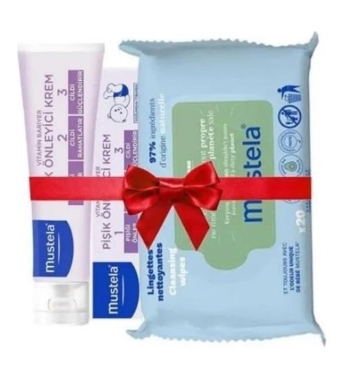 Mustela Vitamin Barrier 1-2-3 Cream 100 ml + 60 Yaprak Islak Mendil - Mustela