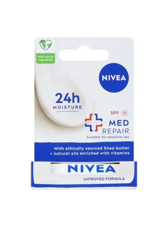 Nivea Bakım Yapan Dudak Bakım Kremi SPF 15 Med Repair 4,8 gr - Nivea