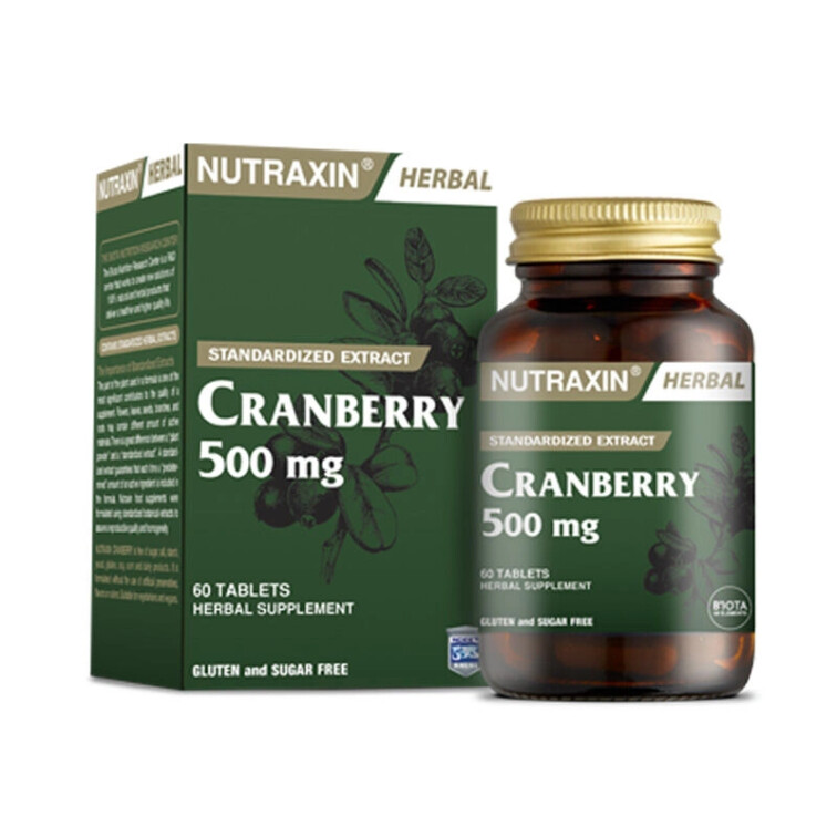 Nutraxin Cranberry 500 mg Takviye Edici Gıda 60 Tablet - Nutraxin