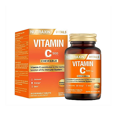 Nutraxin Vitamin C 500 mg 30 Çiğneme Tableti - Nutraxin