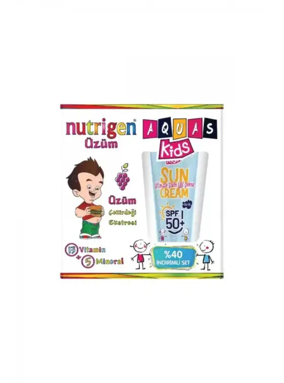 Nutrigen Üzüm + Aquas Kids Spf 50+ Sun Cream Çocuk Güneş Kremi Yaz Seti - 1