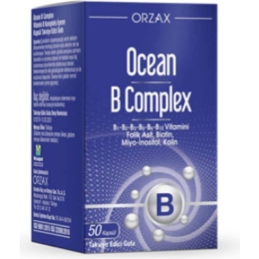 Orzax Ocean B Complex 50 Kapsül Takviye Edici Gıda - Orzax Ocean