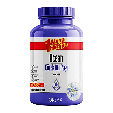 Ocean Çörek Otu Yağı 1000 mg 60 + 60 Kapsül - Orzax Ocean