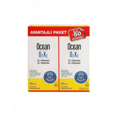 Ocean D3K2 2x20 ml Damla - Ocean Orzax