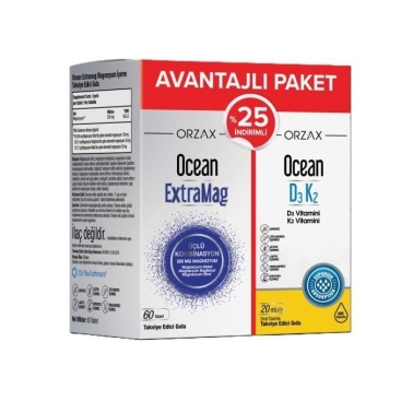 Ocean Extramag 60 Tablet + Ocean D3K2 Damla 20 ml - Orzax Ocean